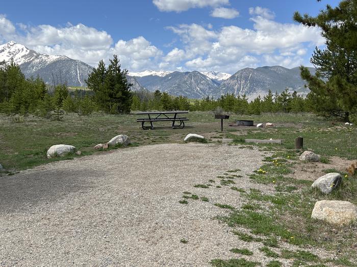A photo of Site 066 of Loop D at PROSPECTOR with Picnic Table, Fire Pit, Tent Pad