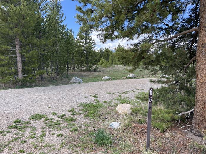A photo of Site 066 of Loop D at PROSPECTOR with Picnic Table, Fire Pit, Tent Pad