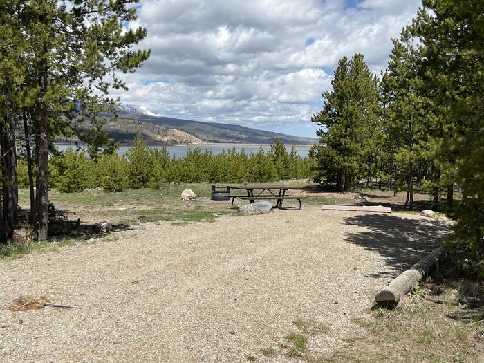 A photo of Site 053 of Loop D at PROSPECTOR with Picnic Table, Fire Pit, Tent Pad