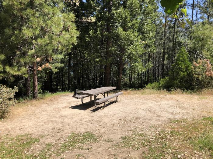 A photo of Site 105 of Loop 94-113 at LUPINE with Picnic Table, Fire Pit, Shade, Tent Pad