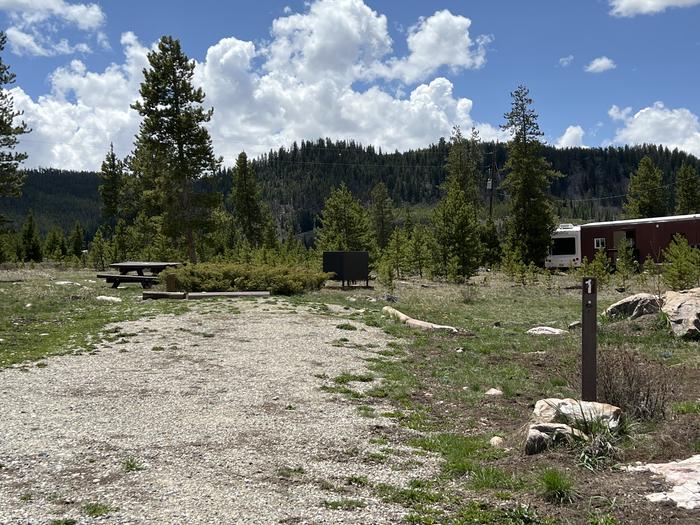 A photo of Site 001 of Loop LOWR at LOWRY CAMPGROUND with Picnic Table, Fire Pit, Food Storage, Tent Pad