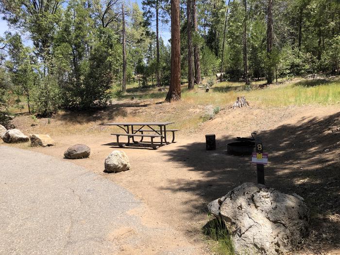A photo of Site 008 of Loop FORKS CAMPGROUND at Forks Campground (Sierra) with Picnic Table, Fire Pit, Tent Pad