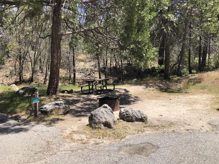 A photo of Site 005 of Loop FORKS CAMPGROUND at Forks Campground (Sierra) with Picnic Table, Fire Pit, Shade, Tent Pad