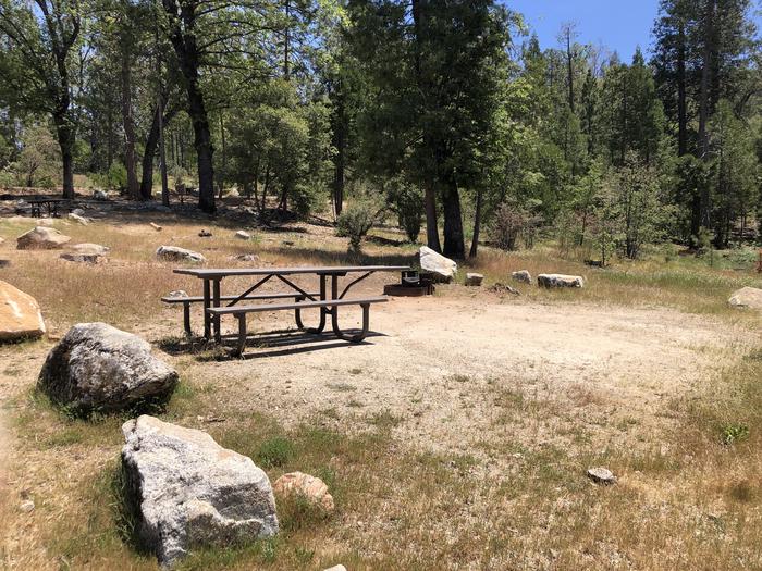 A photo of Site 028 of Loop FORKS CAMPGROUND at Forks Campground (Sierra) with Picnic Table, Fire Pit, Tent Pad
