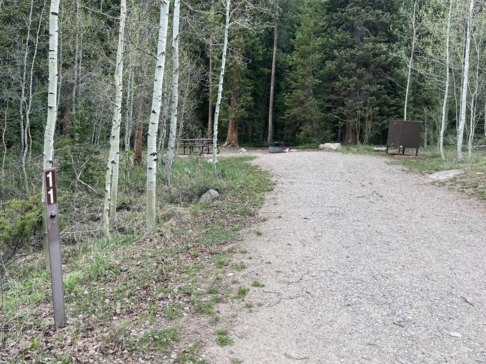 A photo of Site 11 of Loop GORE CREEK CAMPGROUND at GORE CREEK CAMPGROUND with Picnic Table, Fire Pit, Food Storage, Tent Pad