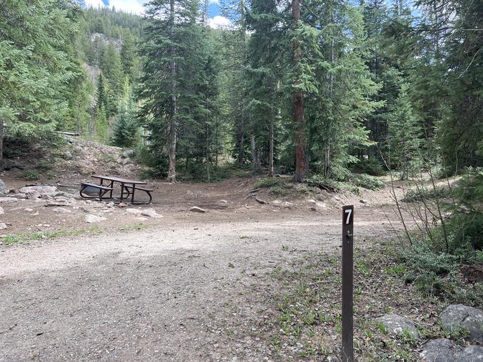A photo of Site 07 of Loop GORE CREEK CAMPGROUND at GORE CREEK CAMPGROUND with Fire Pit, Food Storage, Tent Pad