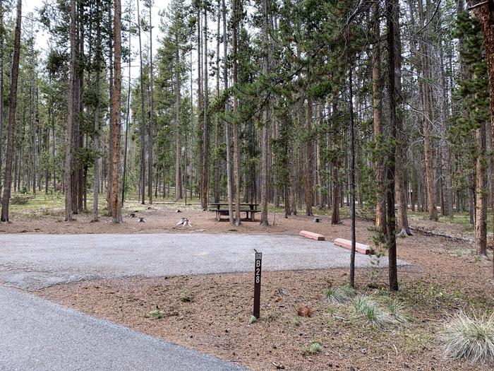 A photo of Site 028 of Loop B at PHILIPSBURG BAY CAMPGROUND with Picnic Table, Fire Pit, Shade