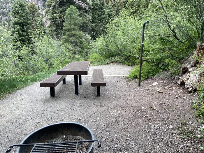 A photo of Site 035 of Loop AMPHITHEATER  at AMPHITHEATER (CO) with Picnic Table, Fire Pit, Tent Pad, Lantern Pole