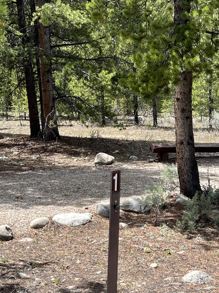 A photo of Site 001 of Loop CAMP at CAMP HALE MEMORIAL with Fire Pit, Shade, Food Storage, Tent Pad