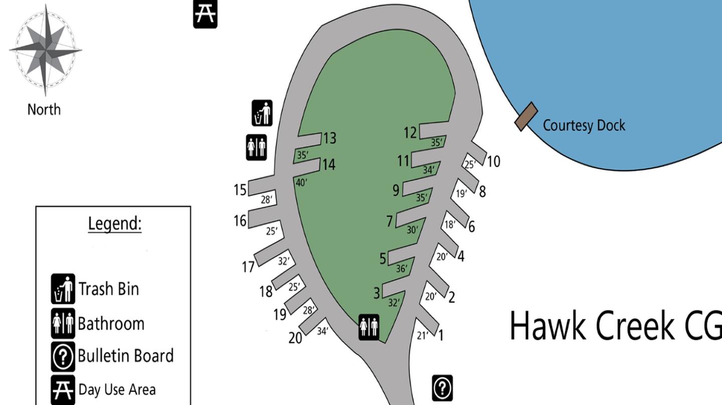 Hawk Creek CG Site Map