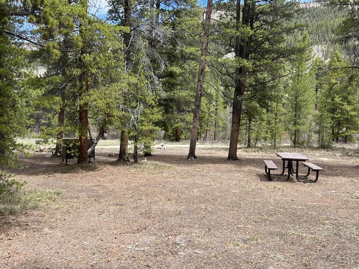 A photo of Site 001 of Loop EAST at CAMP HALE EAST FORK GROUP with Fire Pit, Shade, Food Storage, Tent Pad