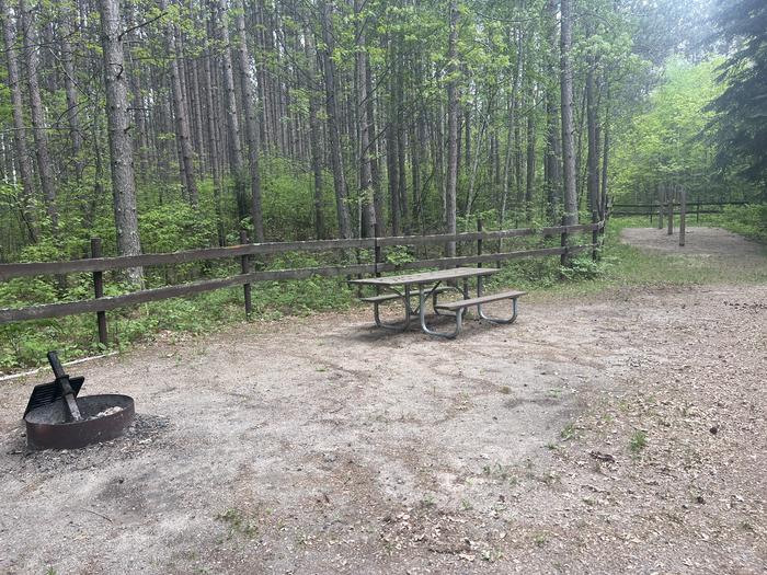 A photo of Site 013 of Loop CUT FOOT HORSE CAMPGROUND  at CUT FOOT HORSE CAMPGROUND with Picnic Table, Fire Pit, Shade