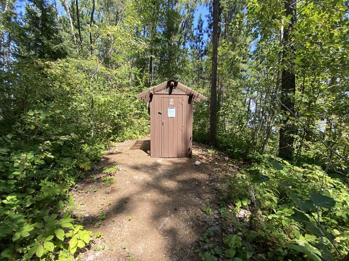 R27 - Virgin Island South, wooden outhouse at campsite.Outhouse