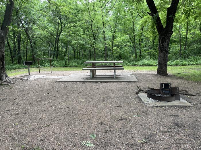 A photo of Site 10 of Loop Main at Sandy Park with Boat Ramp, Picnic Table, Electricity Hookup, Fire Pit, Shade, Tent Pad, Water Hookup