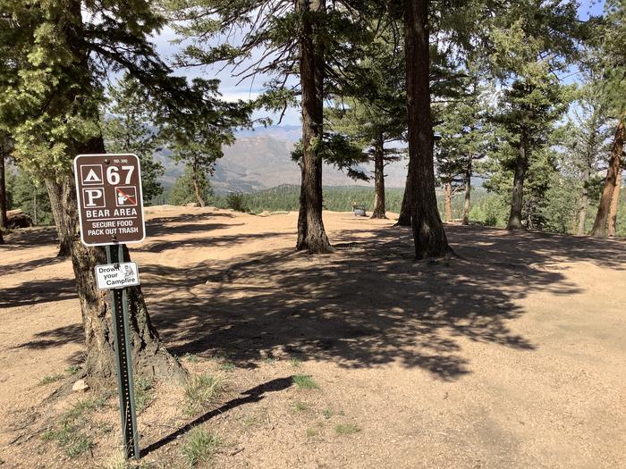 A photo of Site Site 67 (Rampart Range Road) of Loop NFSR 300 at Rampart Range Recreation Area Designated Dispersed Camping  with Fire Pit