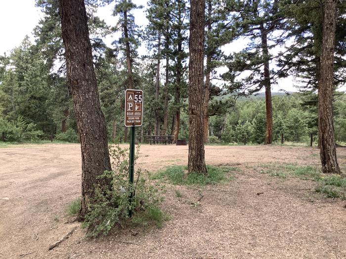A photo of Site Site 55 (Rim Road) of Loop NFSR 507 at Rampart Range Recreation Area Designated Dispersed Camping  with Picnic Table, Fire Pit