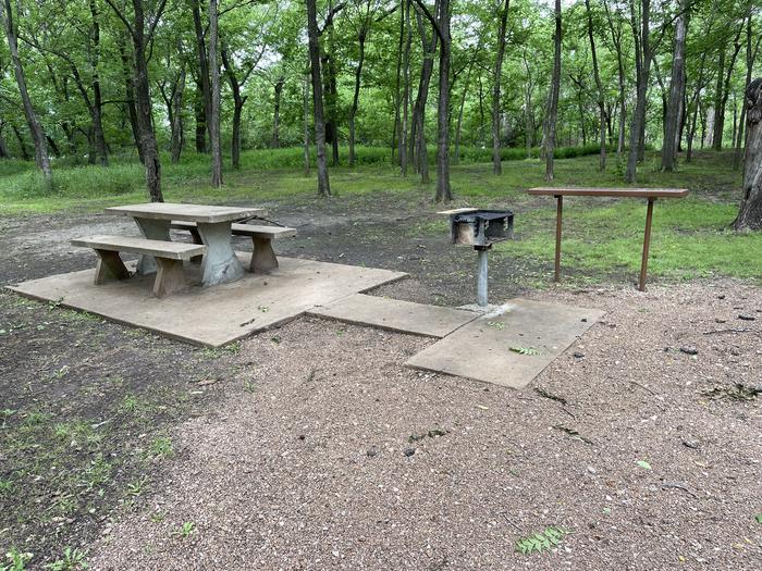 A photo of Site 5 of Loop Main at Sandy Park with Boat Ramp, Picnic Table, Electricity Hookup, Fire Pit, Shade, Tent Pad, Water Hookup