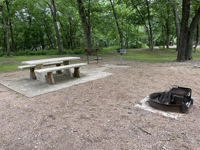 A photo of Site 2 of Loop Main at Sandy Park with Boat Ramp, Picnic Table, Electricity Hookup, Fire Pit, Shade, Tent Pad, Water Hookup