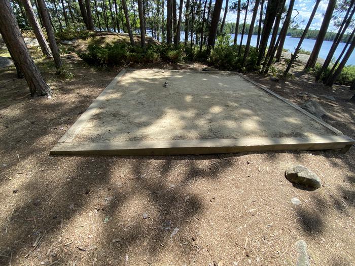 R92 - Blueberry Island West, tent pad #2 at campsite.Tent pad #2