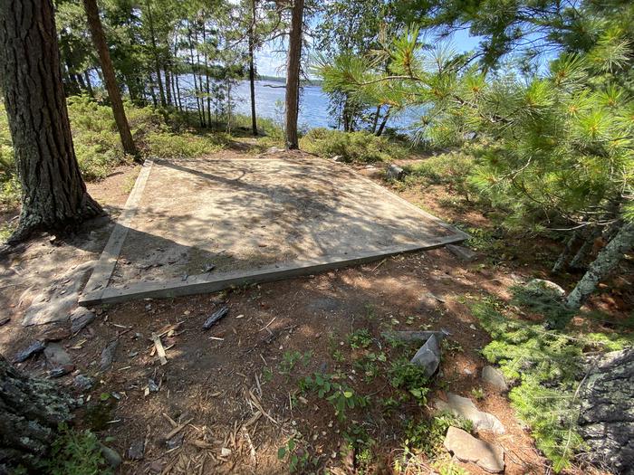 R102 - Nelson Island, tent pad #1 at campstie.Tent pad #1