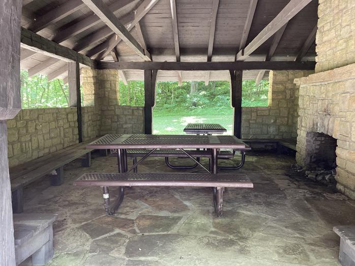 A photo of Site CHPS of Loop Chub Hollow/Groupsite #3 at BIG SPRING with Picnic Table, Fire Pit, Shade, Waterfront, Lantern Pole, Lean To / Shelter