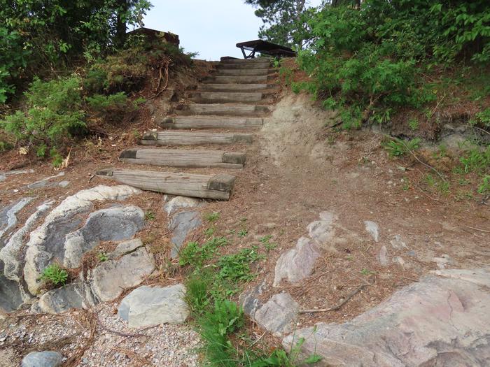 N63 - Namakan Island South, stairs up to campsite.Stairs