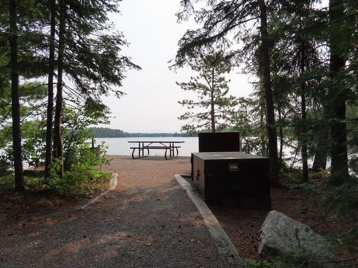 N41 - Voyageurs Narrows, view looking out from campsite core.View looking out from campsite.