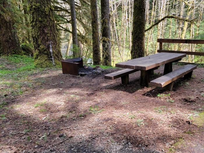 picnic table and firepit in campsite 10 in DovreCampsite 10 in Dovre