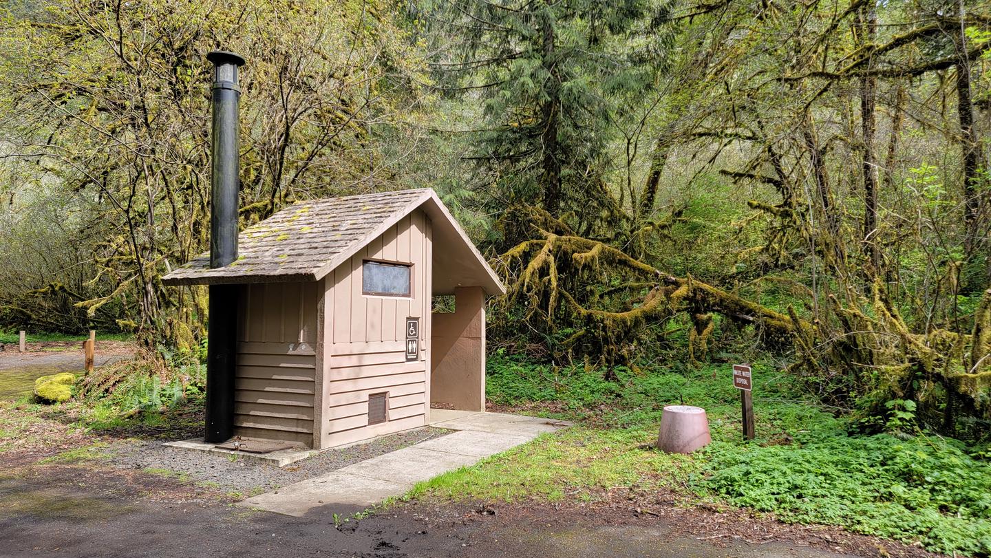 Alder Glen campground vault toilet near entrance