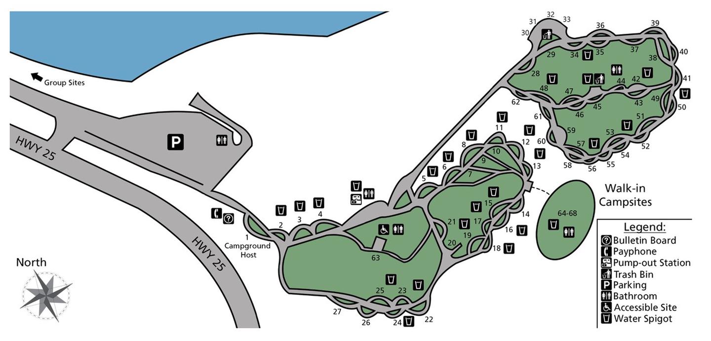 Ft. Spokane Campground Site Map
