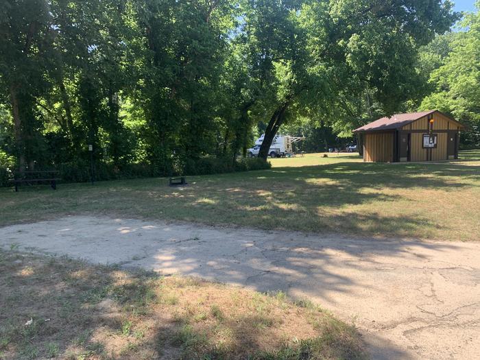 A photo of Site 904 of Loop Loop 900 at ALLEY SPRING with Picnic Table, Fire Pit, Tent Pad, Lantern Pole