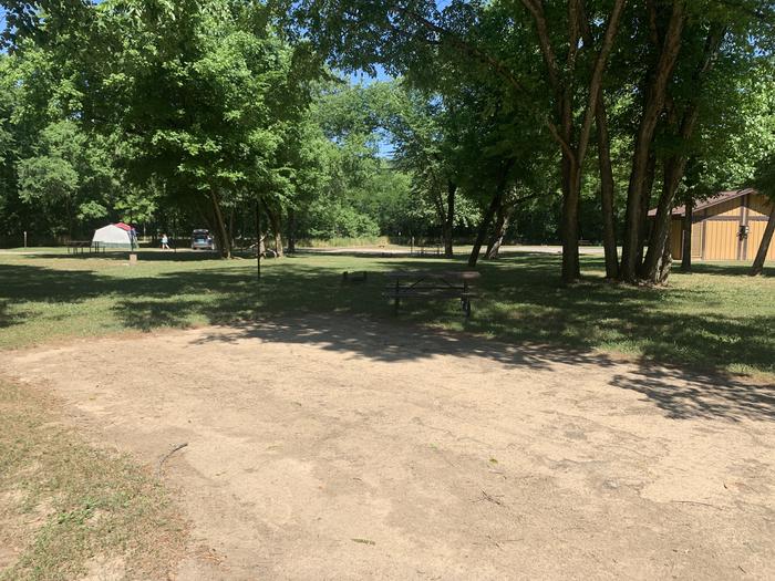 A photo of Site 915 of Loop Loop 900 at ALLEY SPRING with Picnic Table, Fire Pit, Tent Pad, Lantern Pole