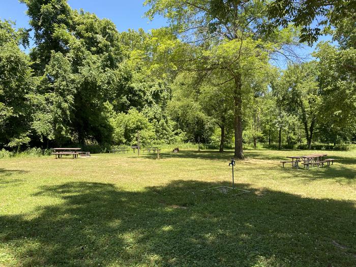 A photo of Site G02 of Loop Big Spring Group Sites at BIG SPRING with Picnic Table, Fire Pit, Lantern Pole, Water Hookup
