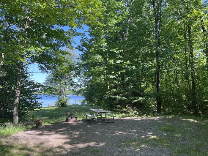 A photo of Site 005 of Loop SAILOR LAKE  at SAILOR LAKE with Picnic Table, Fire Pit, Shade, Waterfront