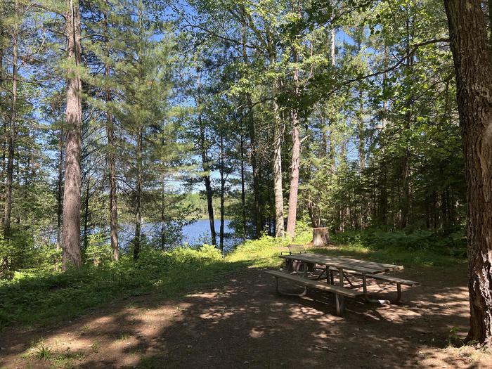 A photo of Site 016 of Loop MANAGEMENT SITES at TWIN LAKES (WI) with Picnic Table, Fire Pit, Shade, Waterfront