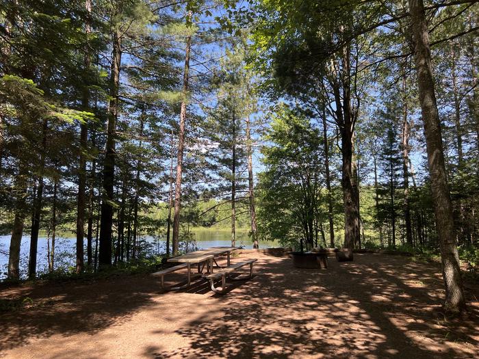 A photo of Site 012 of Loop MANAGEMENT SITES at TWIN LAKES (WI) with Picnic Table, Fire Pit, Shade, Waterfront