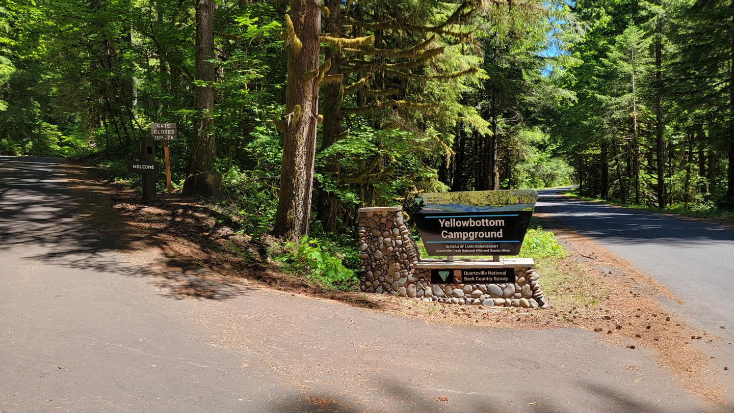 portal sign at Yellowbottom Campground