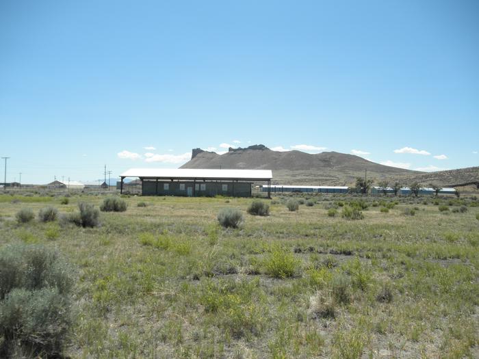 Tule Lake Segregation Center Jail with Castle Rock in the back ground