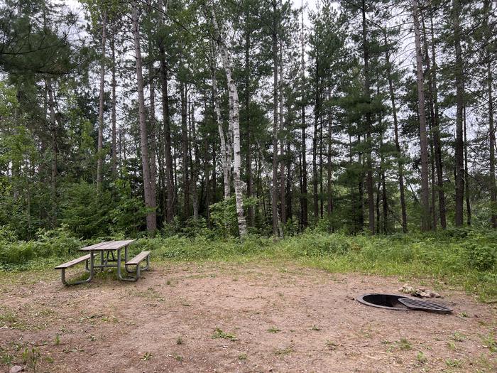 A photo of Site 034 of Loop BOOT LAKE CAMPGROUND at BOOT LAKE CAMPGROUND with Picnic Table, Fire Pit, Shade