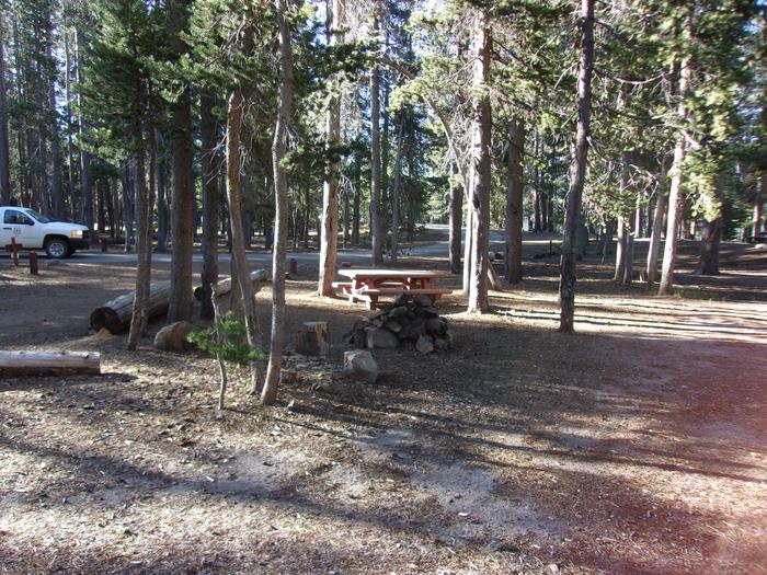 Campsite with table and fire ringH.G. Hogue site # 38