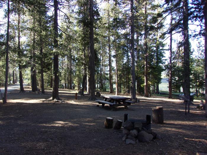 Campsite with table, grill and fire ringH.G. Hogue site #39
