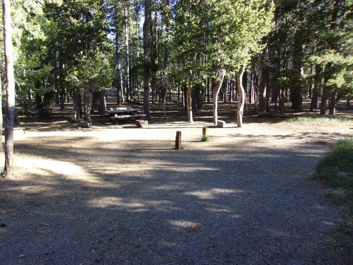 Campsite with fire ring, grill and tableH.G. Hogue site #40