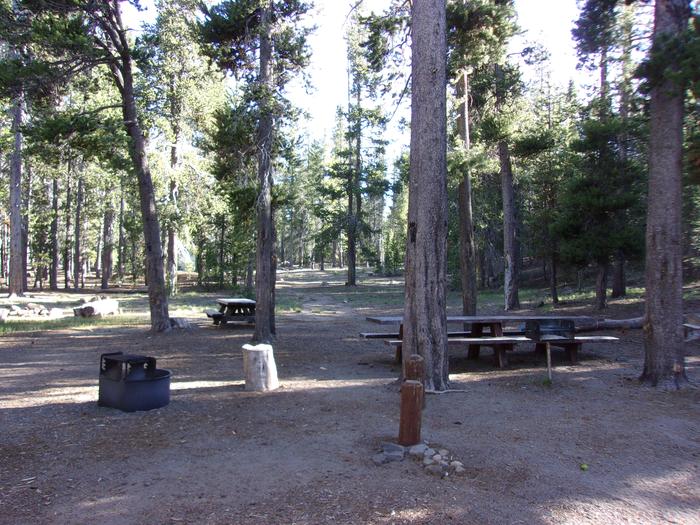 Campsite with fire ring, table and grillH.G. Hogue site #42