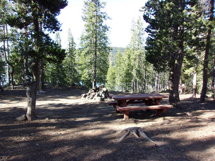Campsite with table and fire ringH.G. Hogue site #55