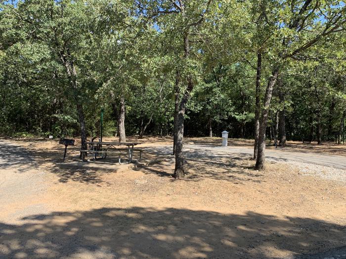 A photo of Site 014 of Loop HICKORY CREEK  at HICKORY CREEK with Boat Ramp, Picnic Table, Electricity Hookup, Fire Pit, Shade, Lantern Pole, Water Hookup