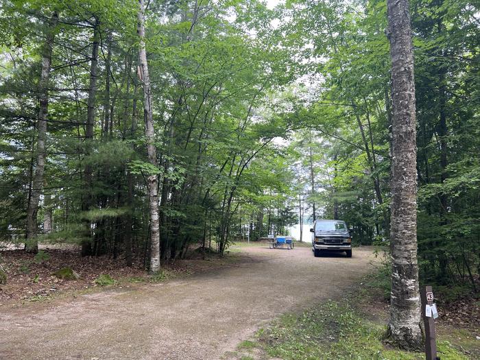 A photo of Site X43 of Loop MANAGEMENT SITES at BREVOORT LAKE CAMPGROUND with Picnic Table, Fire Pit, Shade, Waterfront, Lantern Pole