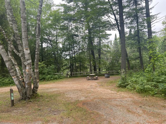 A photo of Site 009 of Loop CARP RIVER at CARP RIVER CAMPGROUND with Picnic Table, Fire Pit, Shade
