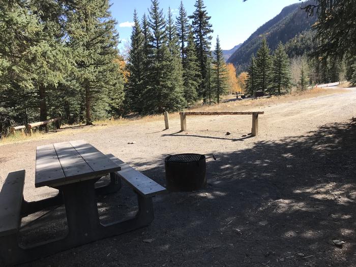Campsite 16 with fire ring and picnic table