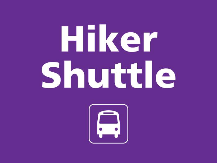 Hiker Shuttle Graphic with a Bus IconHiker Shuttle Graphic