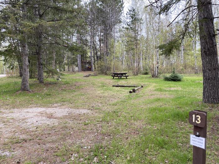 A photo of Site 013 of Loop PFEI at PFEIFFER LAKE with Picnic Table, Fire Pit, Tent Pad